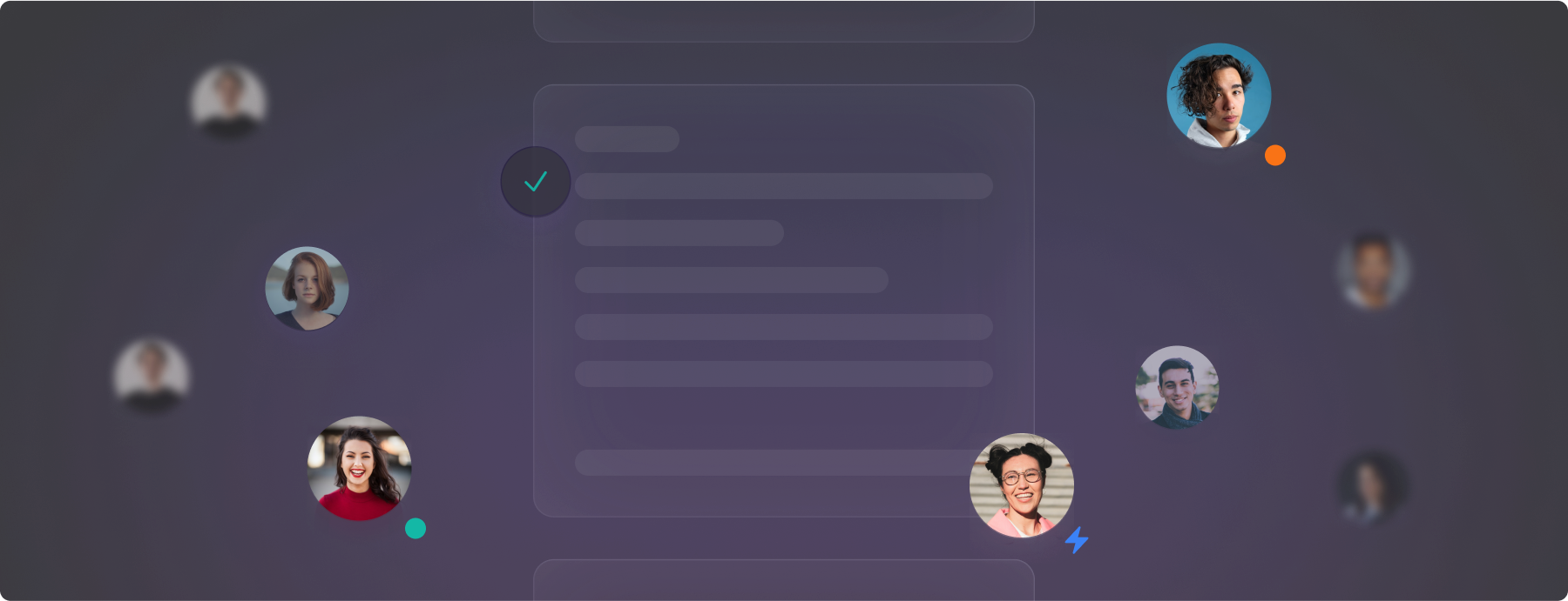 Collaboration interface with user profile images